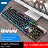AOC GK410 Wired Mechanical Keyboard, USB, RGB Lighting, Green/Black Switches for Gaming