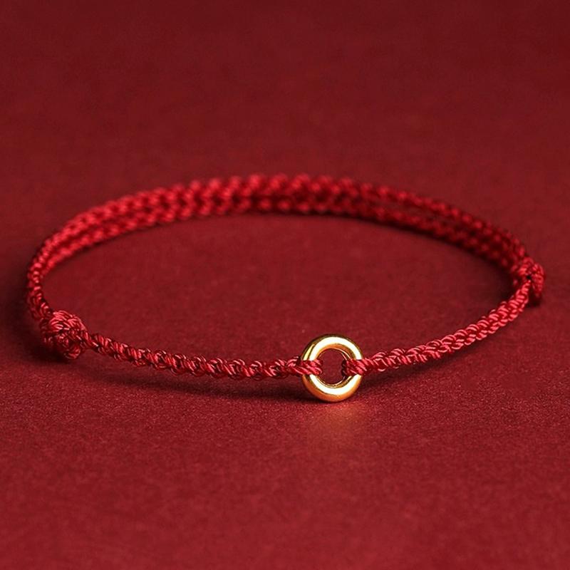 Ручное плетение круглого кольца, регулируемый счастливый красный браслет из веревки для женщин и мужчин, подвески, браслеты, браслет для друзей, любителей, благословение, подарок