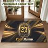 Crystal Velvet Square Rug Custom NameBoston Bruins Pattern Non Slip Home Floor Decor Rug