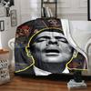 1pc Music Fan Flannel Throw Blanket HD Printed Lightweight Soft Warm All Season Blanket for Sofa, Bed, Travel, Camping Machine Washable