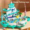 Children's Toys Puzzle Rechargeable Magnetic Fishing Table Slide Game Music Rotating Disc Parent-child Interactive Learning Gift