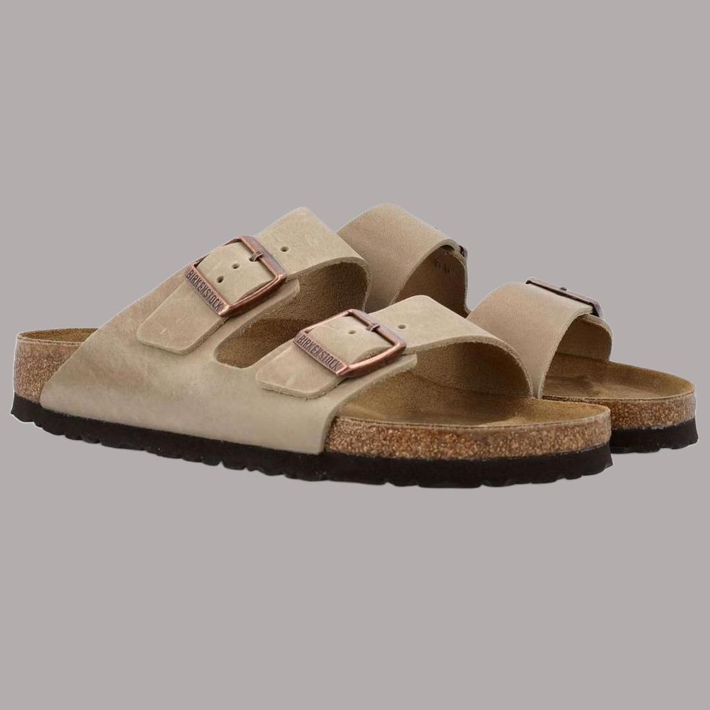 Birkenstock Кожаные дышащие шлепанцы унисекс светло-коричневые 0352203