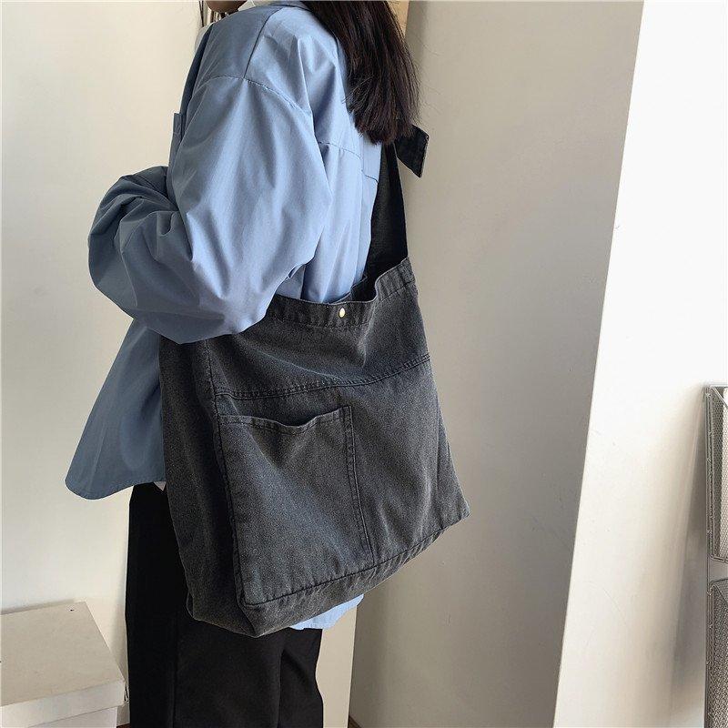 Джинсовая сумка через плечо Женская сумка через плечо Большая вместительная сумка