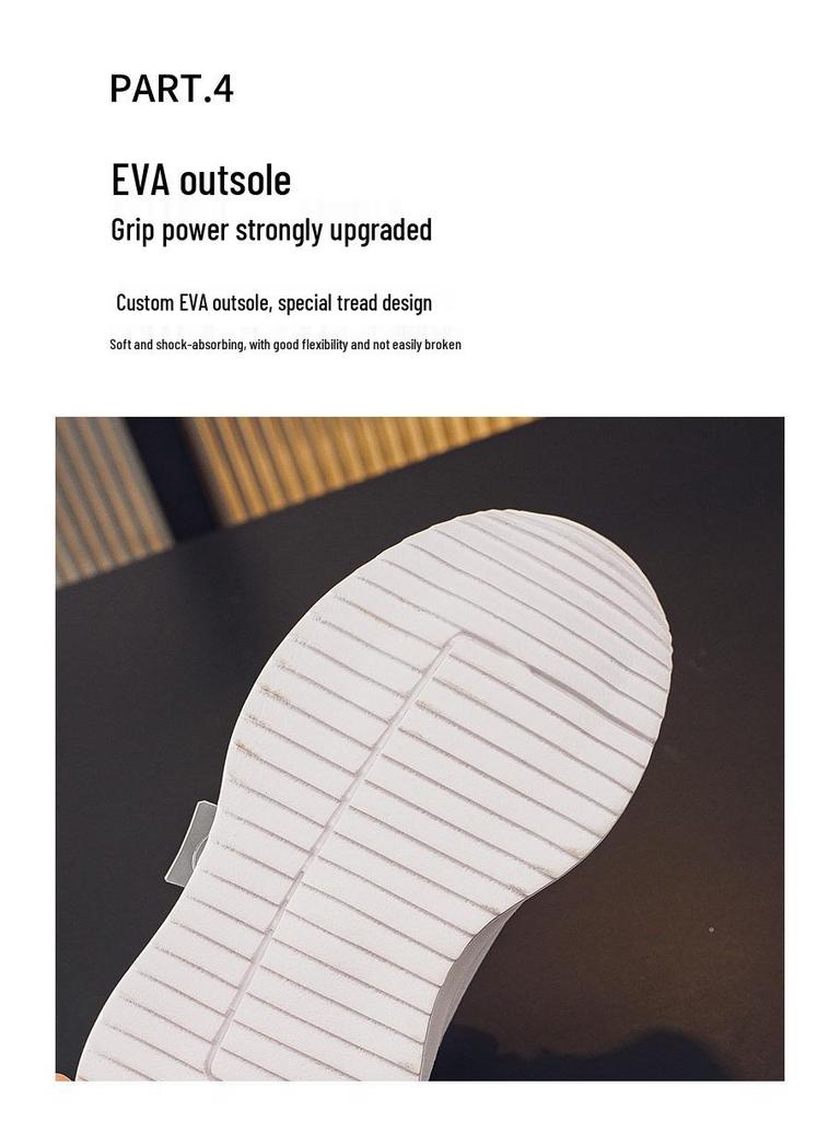 2025 Children's White Sports Shoes - All-Season Leather Sneakers for Primary School Students