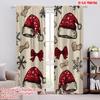 2pcs,2D Plane Printing Curtains Roller Blinds Santa Hat & Scarf Polyester Easy Install (without Rod) Home Decor for Living Room,
