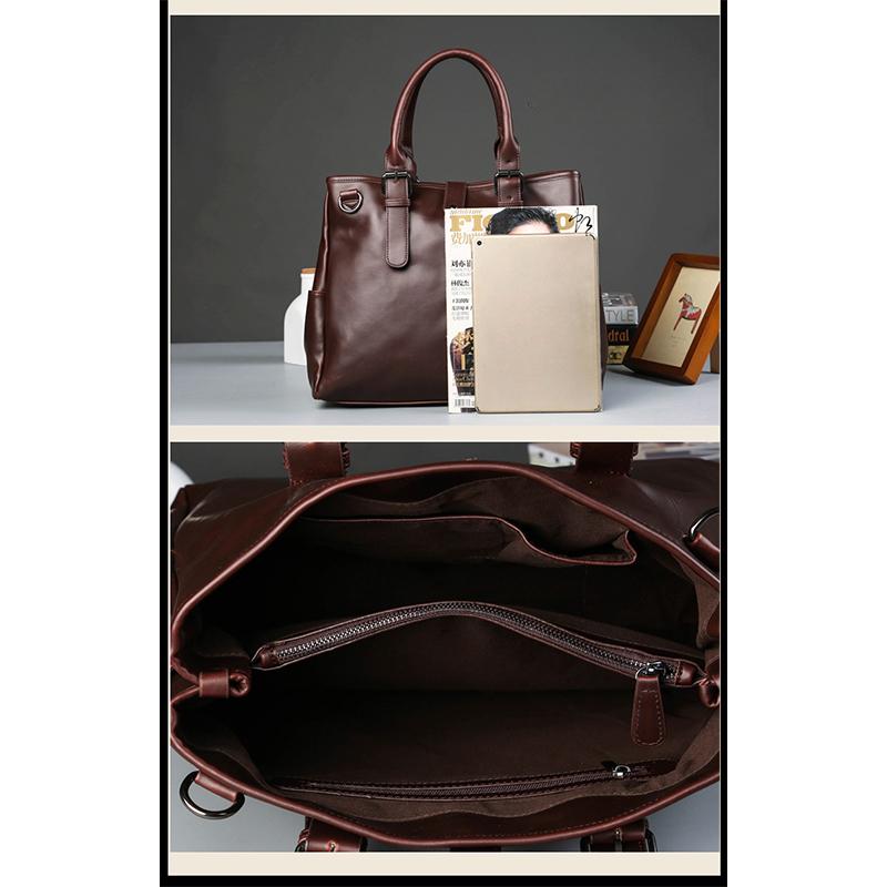 Мужские сумки, кожаные портфели большой вместимости, мужские повседневные сумки-мессенджеры, сумки через плечо в стиле ретро, деловые компьютерные сумки