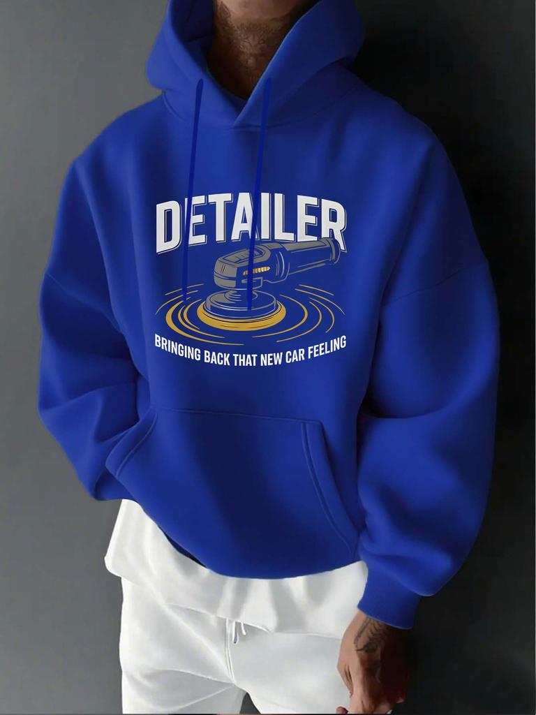 Polishing Machine Car Wash Detailing Auto Repair Professional Themed Print Casual Sport Outdoor Men's Long Sleeve Hoodie Sweatshir