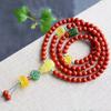 Women's Southern Red Multi-Turn 108-Bead Bracelet with Hetian Jade & Amber - Ethnic Style Jewelry for Men & Women.