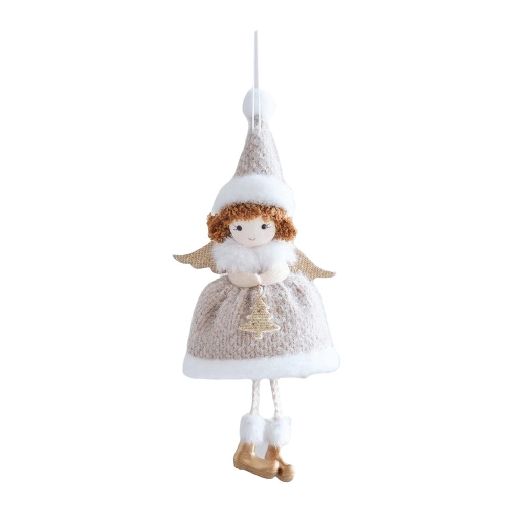 Wings Girl Angel Dolls Pendants Shiny Sweet Christmas Decoration Plush Christmas Tree Ornaments Thanksgiving Decoration