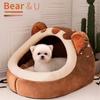 Закрытая собачья будка, теплая зимой, универсальная для всех сезонов, плюшевая кроватка для маленьких собак и кошек, кошачья будка, съемные и моющиеся принадлежности для домашних животных