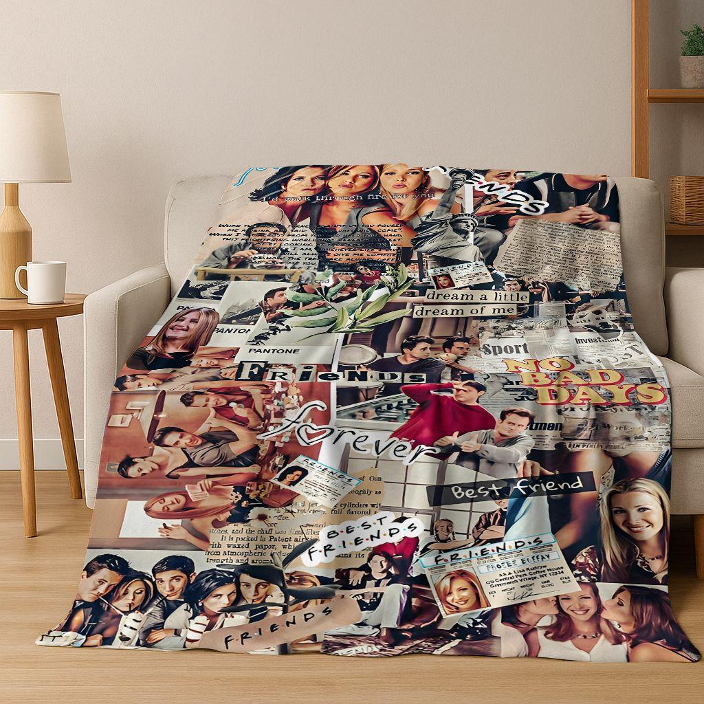 Классическое одеяло из фланели Central Perk из сериала Друзья, Уютное мягкое плед-покрывало для дома, спальни, кровати, дивана, пикника, офиса, Подарок, Ребенок