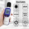 Decibel Meter Bluetooth Digital Sound Level Reader with Data Logging,Smart Noise 30dB