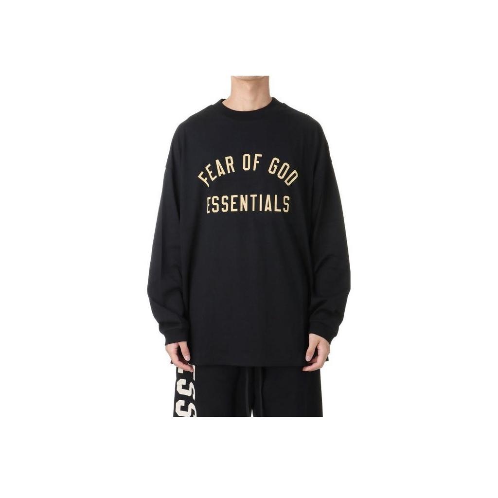 Fear of God Футболка Essentials Jersey с длинным рукавом, черная, мужская, топы 125BT244200F