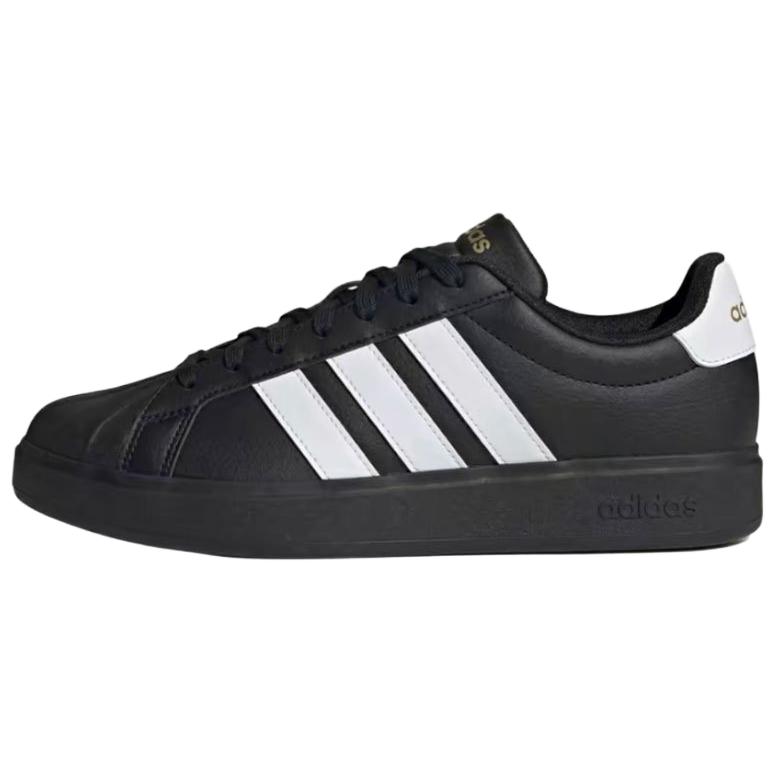 adidas Street Talk Серебряное Сердце Черный Корпус Сумка для Покупок Низкие Скейтбордические Ботинки Женские Серебряные JS5053(Команда1267-)