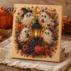 Quirky Halloween Art Projects Ghost Faux Pearl DIY Kit, Spooky 3D Bead Festive Kit Painting Crafts, Gothic Wall for Adults Beginners Creative