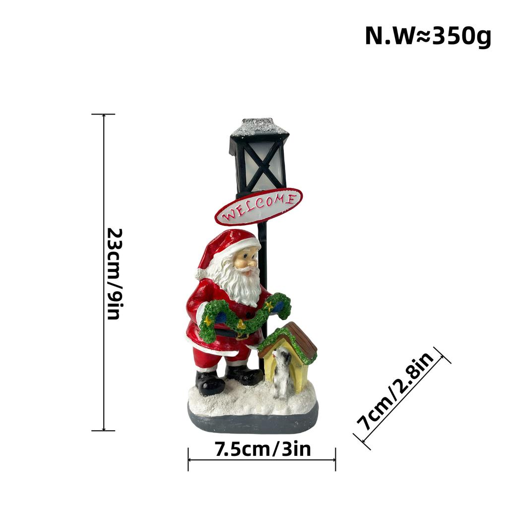 Новые украшения Санта-Клауса, светящиеся снеговики, поделки из смолы, настольные украшения для создания рождественской атмосферы
