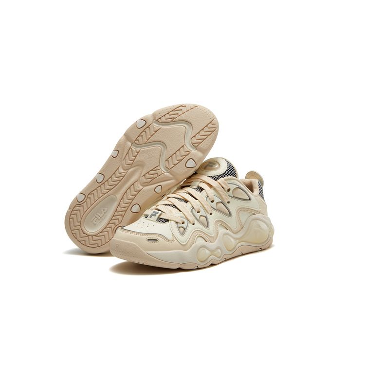 Fila Fusion Кроссовки X Mitchell Ness Vertical Fusion Скругленный носок На шнуровке Низкие Баскетбольные кроссовки Женские кроссовки Дельфиново-серый Светло-розовый T12W343207FPA