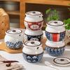 330ml Hand-Painted Ceramic Can Dustproof Condiment Container Household Ceramic Lard Jar Salt/Sugar