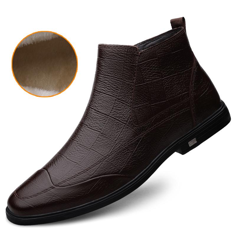 2024 Новые мужские формальные ботинки, роскошные брендовые деловые мужские туфли, высокие зимние ботинки, мужская обувь из крокодиловой кожи, нескользящие ботильоны