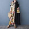 Новое женское летнее длинное повседневное платье 2025 года большого размера, свободное льняное винтажное базовое макси-платье 9843
