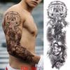 1 PC 480*170MM Full Arm Temporary Tattoo Sticker Sleeve Men Women Fashion Sexy Fake Tattoo Wolf  Lion Tiger Painting Tattoo Skull Angel Tattoo