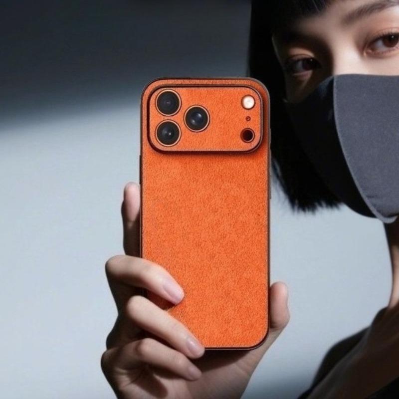 Чехол для телефона из алькантары с точным вырезом под камеру для iPhone 17 Pro Max Air 16 Pro 15 14 Plus 13 12 Mini 11 Силиконовый край Полное покрытие