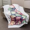 colorful dinosaur character patterns Flannel printed blanket suitable for all seasons suitable for living office sofa and travel