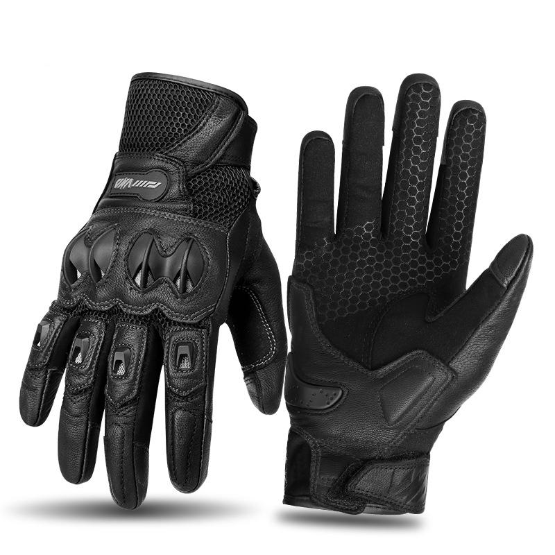 Мотоциклетные перчатки из козьей кожи для мужчин и женщин, перчатки для езды на мотоцикле с сенсорным экраном
