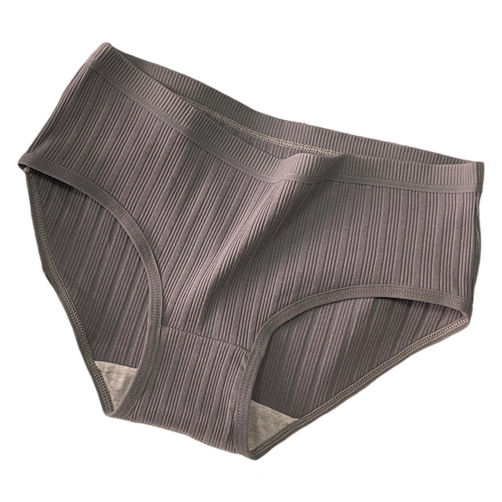 Women Underpants Mid Waist Solid Color Nylon Plus Size Japanese Style Butt-lifted Good Breathability Elastic Quick-drying Sport