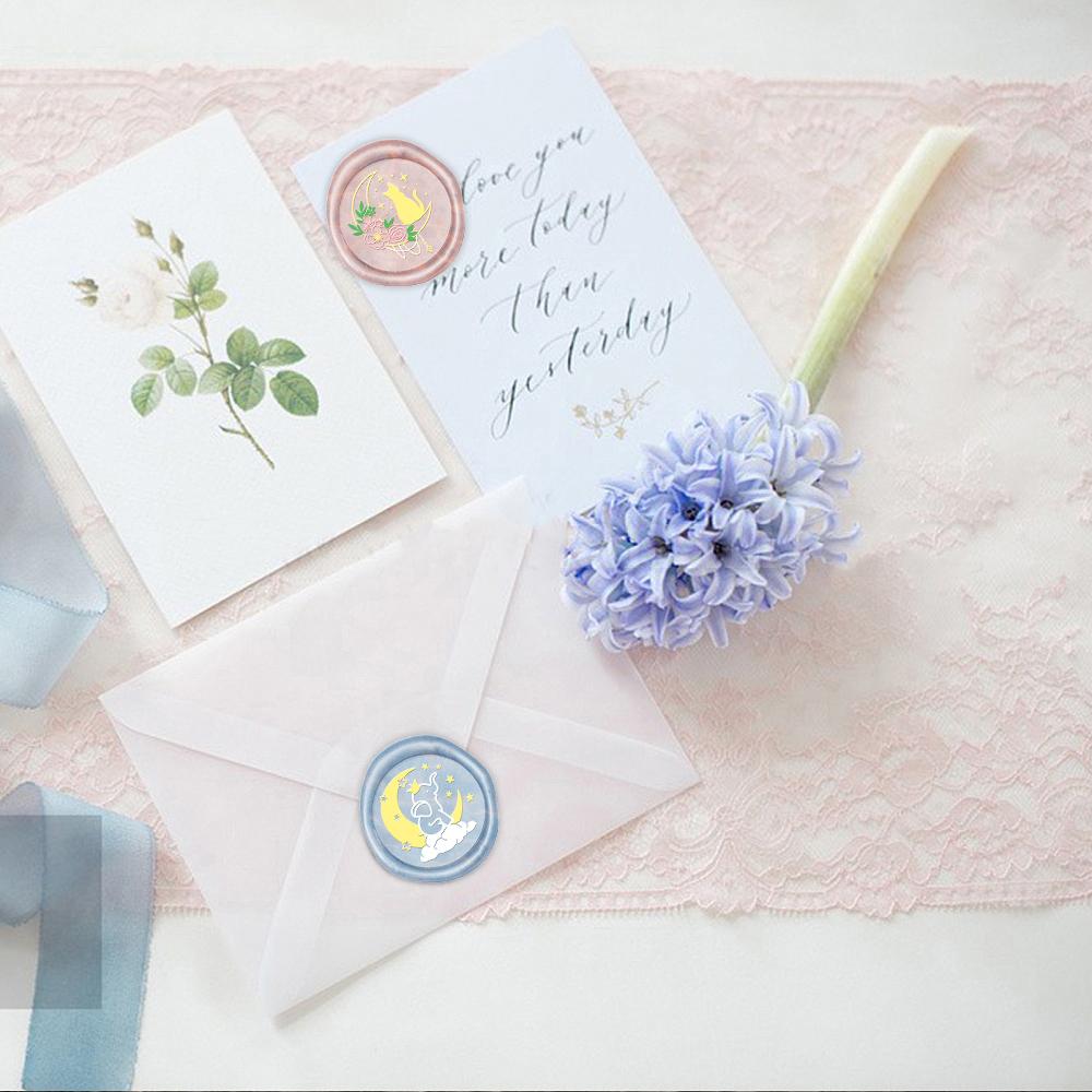 Серия «Луна и животные» Печать из сургуча Змея Слон Кошка Единорог Сменная печать для сургуча 25 мм Латунная головка для Хэллоуина