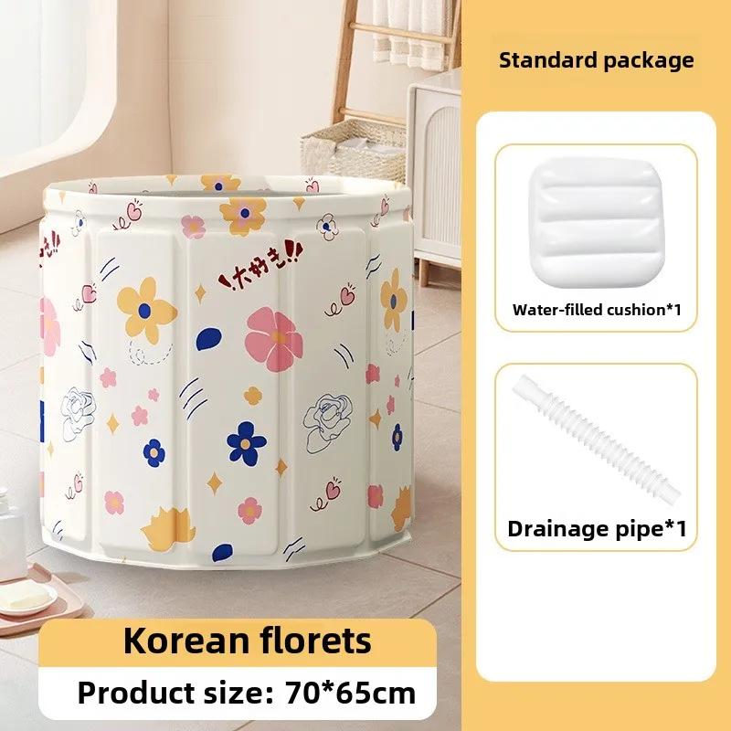 Круглая складная ванна для детей и взрослых, портативная ванна, СПА для ванной, удобное хранение, складное ведро для купания с крышкой