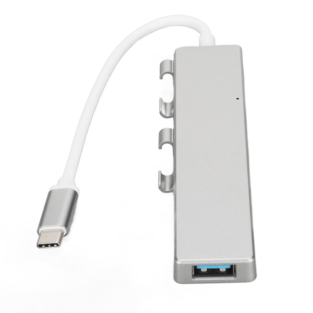 USB C к USB Хаб Высокоскоростной 1x порт USB3.0 3x порта USB2.0 1x порт питания USB C USB C Хаб Многопортовый адаптер Серебристый