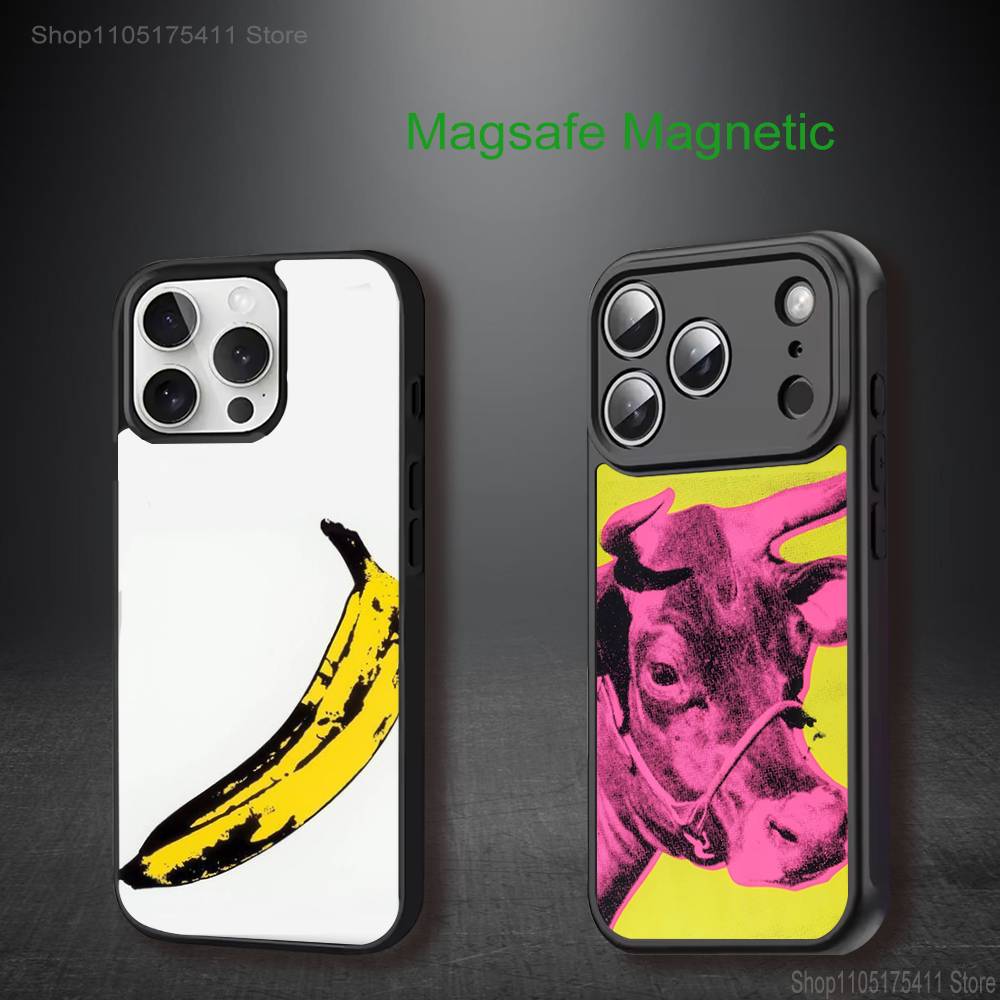 A-Andy-S W-Warhol Художественный Чехол Для Телефона Для iPhone 17,16,15,14,13,12,11,Pro,Max,Plus,Mini,SE4,E Магнитный Magsafe Беспроводная Зарядка