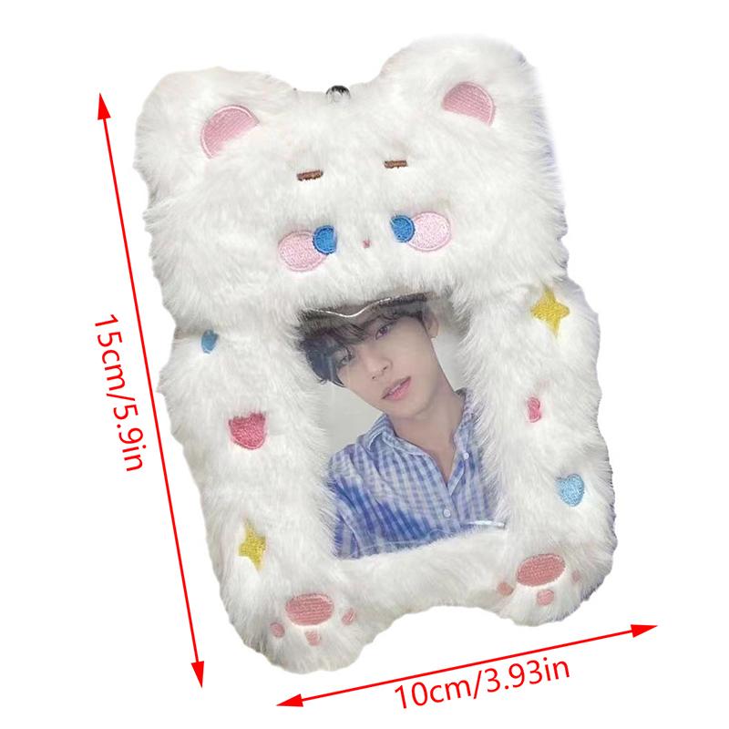 Милый кролик плюшевый набор для карточек Ins Meal Card держатель для фотокарточек ID Card защитные чехлы для маленьких карточек держатель для фотокарточек