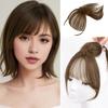 Женская челка на клипсе, естественная тонкая французская челка, наращивание волос на лбу из высокотемпературного волокна, черный, коричневый, изогнутая воздушная челка, парик с бахромой, шиньоны