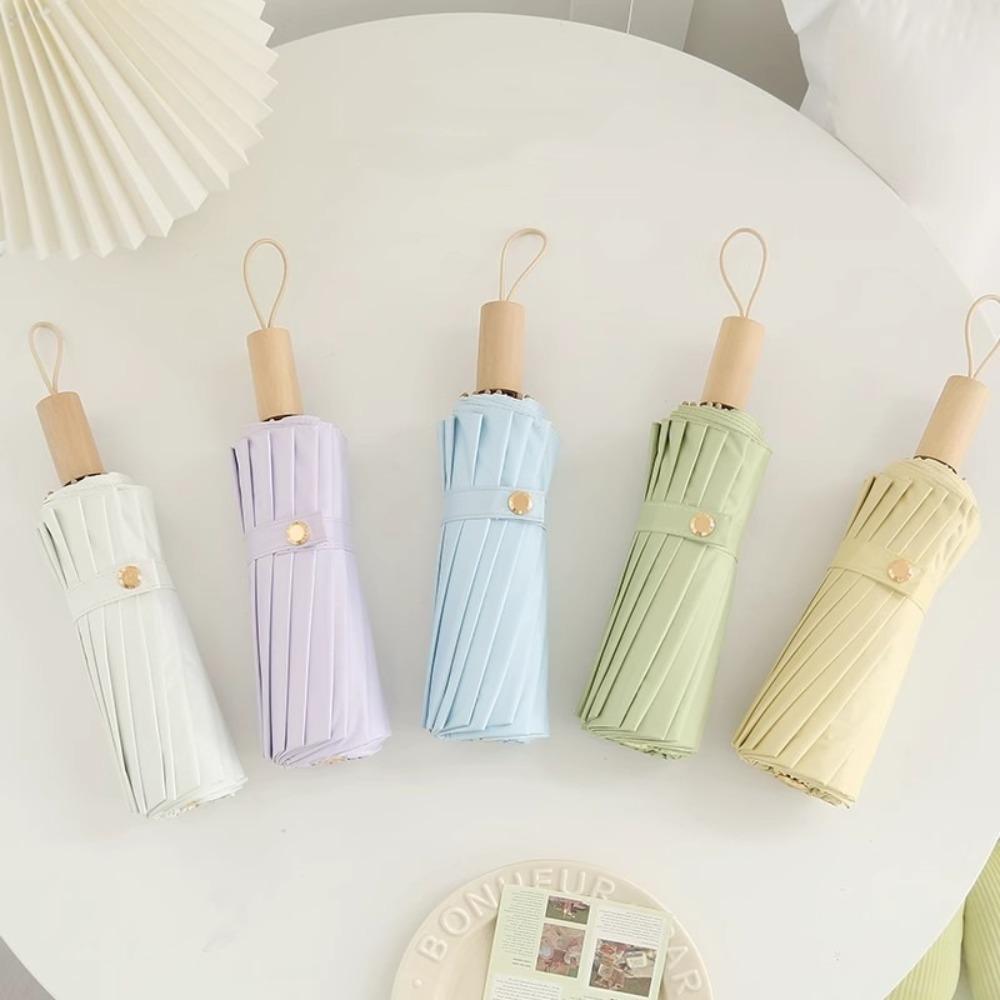 Strong Dual-purpose Umbrella Windproof Folding Umbrella Triple Fold Sunshade Umbrella Female