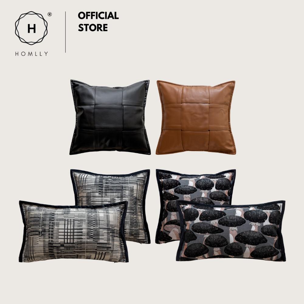 Homlly Noir Monochrome Decorative Pillow Cushion Cover (x2pcs)