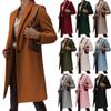 Women Autumn Winter Wool & Blends Coats Turn-down Collar Single Breasted Long Jackets Chamarras Para Mujeres Veste Femme