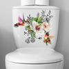 Nature Inspired Toilet Decal Birds and Flowers Toilet Lid Decals Durable Toilet Sticker DIY Removable Stickers for Wall
