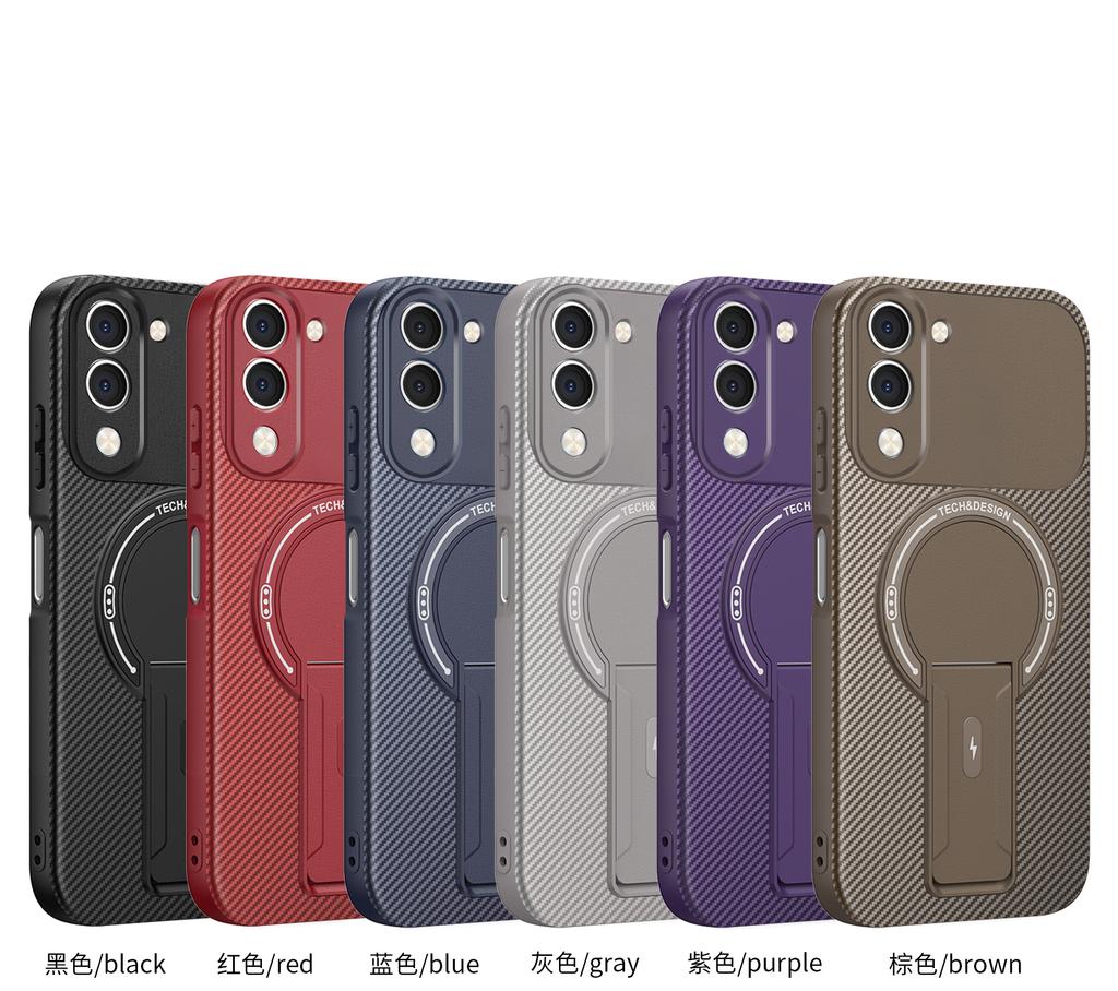 Роскошный Магнитный Чехол-Подставка из Углеродного Волокна Для Vivo Y29S Y31d V50 V60 Lite V70 FE Y04 Y05 Y11d Y39 Y400 S18 Беспроводная Зарядка Чехол для Телефона