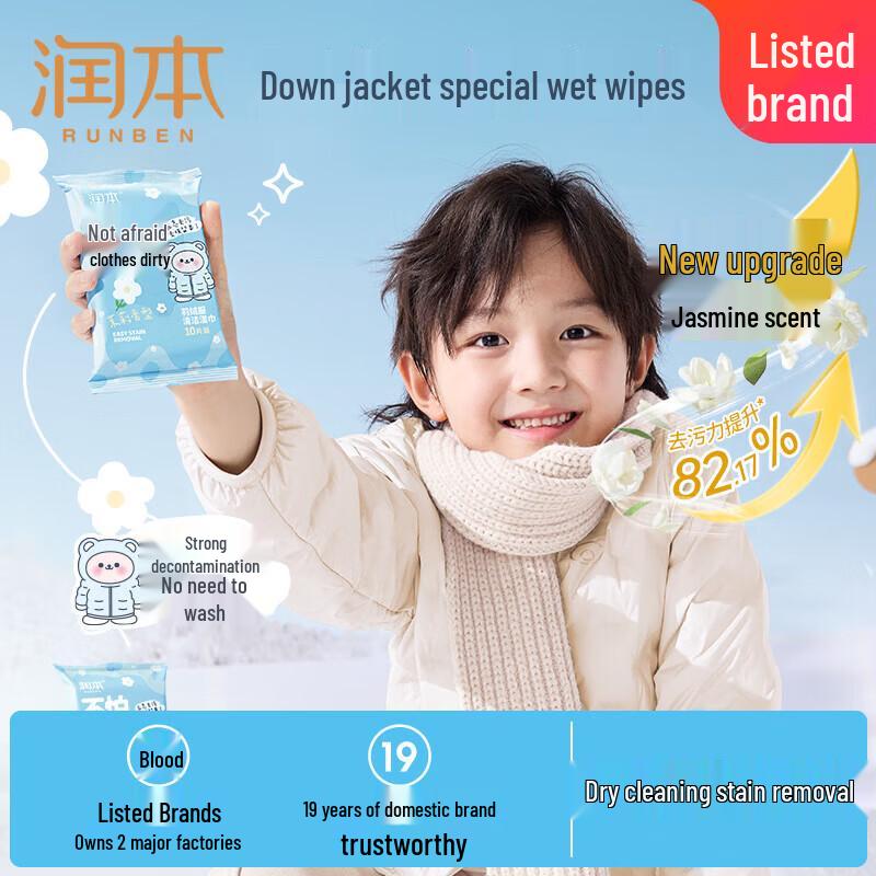 Runben Down Jacket Wipes & Dove Body Scrub Set