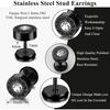 15Pairs Stainless Steel Stud Earrings for Men Women Goth Hypoallergenic Zirconia Hoop Dangle Earrings Set Halloween