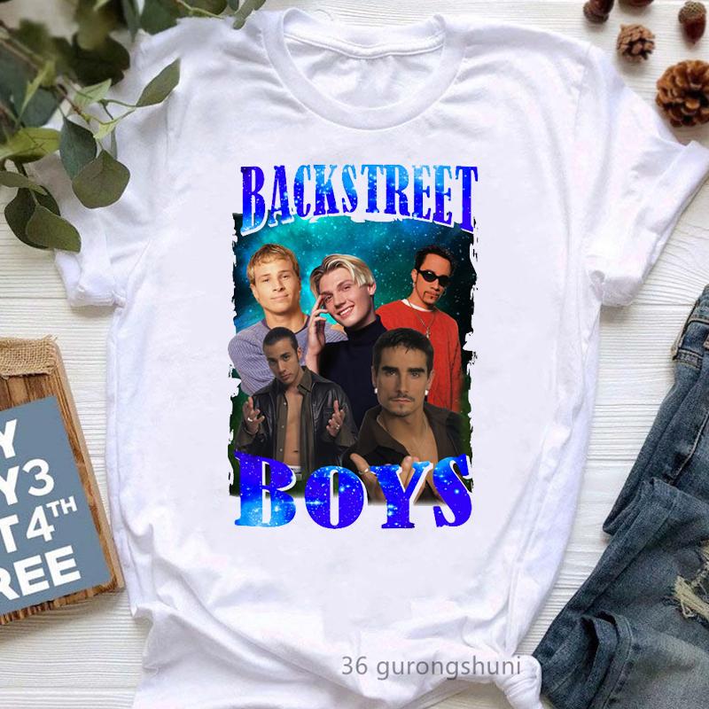New Arrival 2025 Cool Women'S Clothing Backstreet Boys Graphic Print Tshirts Femme Harajuku Shirt Hip Hop Music Love T Shirt