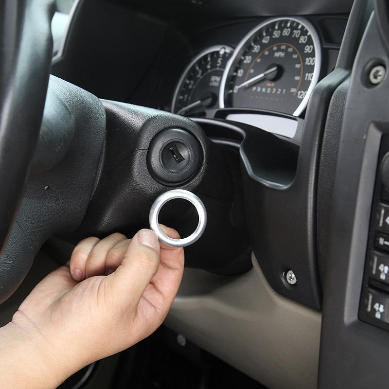 For Hummer H2 2003-2007car Styling Aluminum Alloy Silver/Red Car Ignition Key Lock Lock Ring Trim Cover Car Interior Accessories