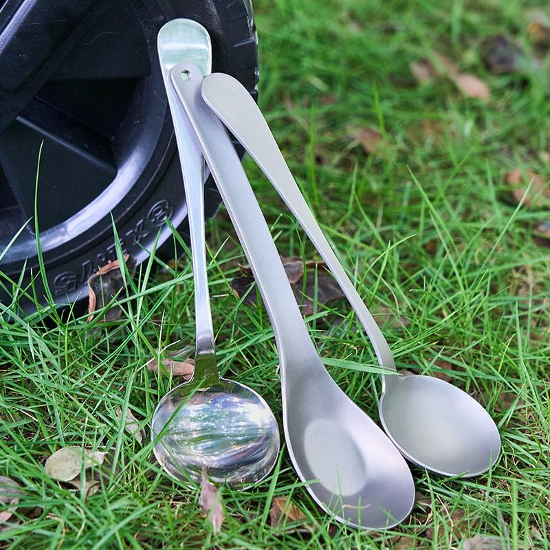 Pure Titanium Spoon Eating Soup Camping Outdoor Picnic Lightweight Eco-Friendly Tableware
