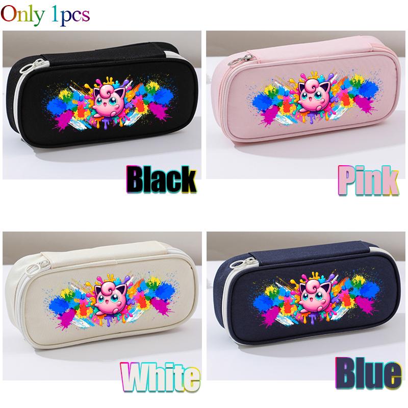Multi-layer Student Pencil Bag Pencil Storage Box Oxford Cloth for Poke Mones Charizard Bulbasaur Blue Black White pink Gift