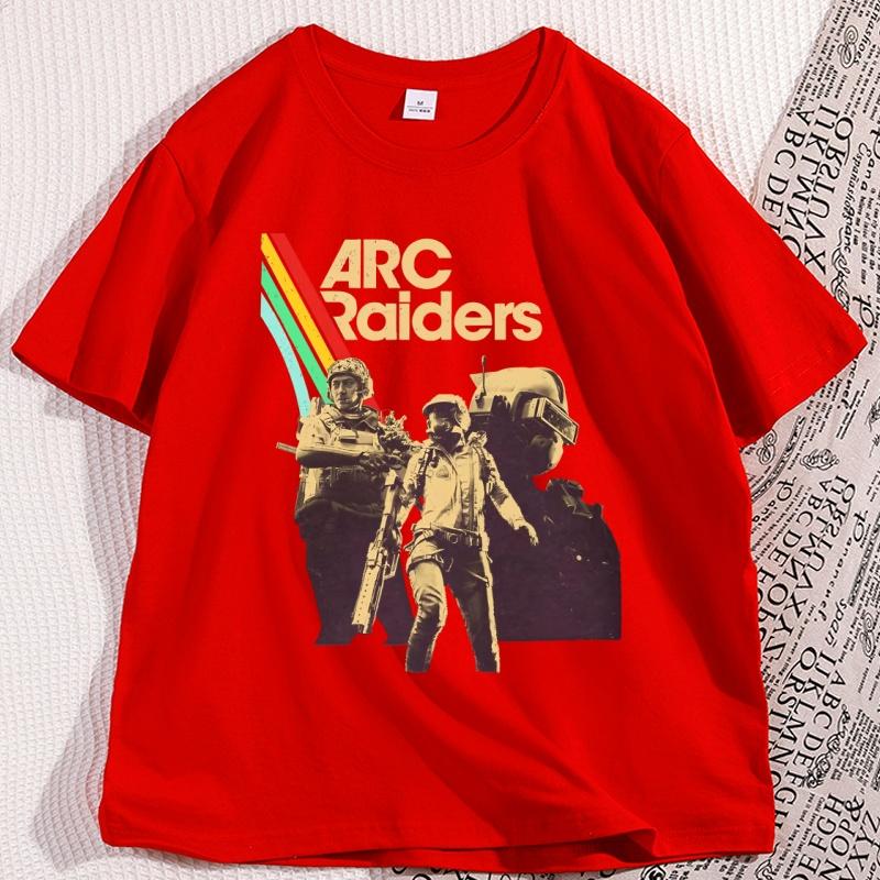 Футболка Arc Raiders Видеоигра Хлопок Графическая футболка С коротким рукавом Круглый вырез Y2K Уличная мода Забавный стиль Футболка Мужская футболка Одежда
