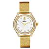 YaLaLuSi Sparkling Crystal Women Watch Gold Silver Mesh Band Green Dial Quartz Wrist Watch Luxury Gift Watch