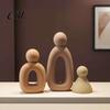 Nordic Style Art Ornament Family of Three Sculpture, Resin Abstract Figurine, Modern Minimalist Tabletop Decor for Office Desk Home TV Cabinet