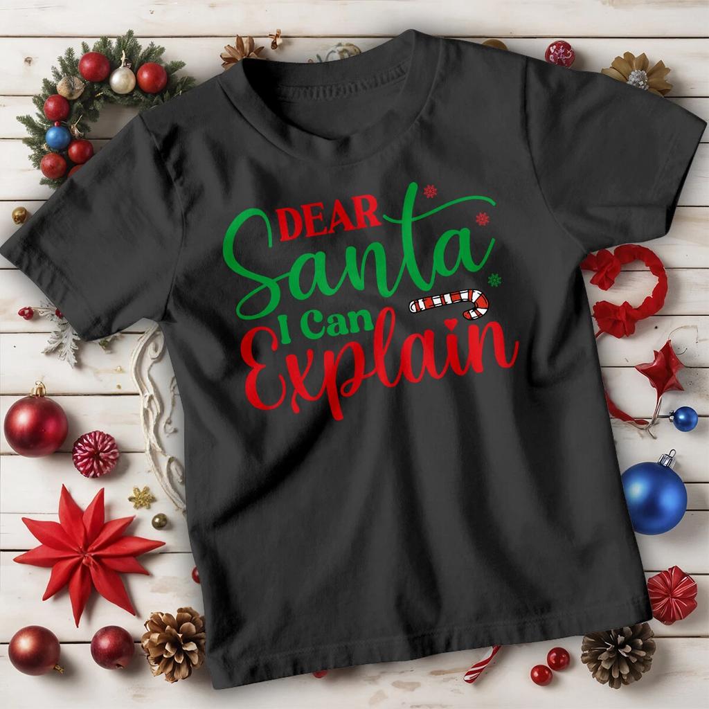 Boys and Girls Santa "I Can Explain" Christmas T-Shirt Tee for Kids #MC